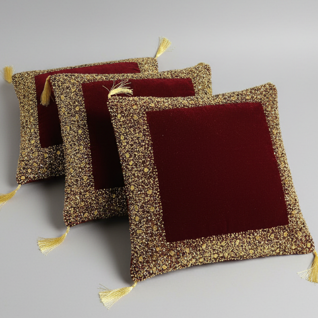 Maroon Valvet Cushion