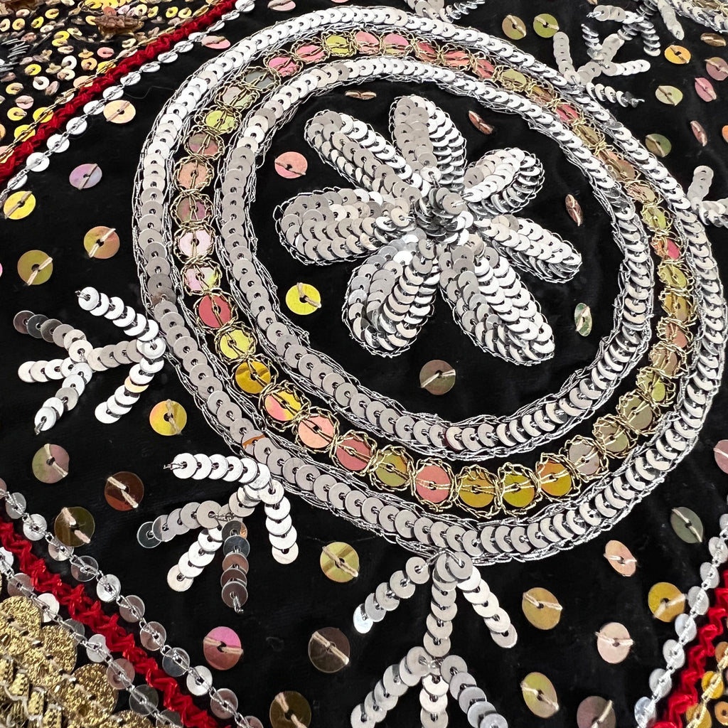 Beautiful Traditonal Hand Embrioderd Tila Sitara Cushion Cover - 1 pc