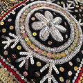 Beautiful Traditonal Hand Embrioderd Tila Sitara Cushion Cover - 1 pc