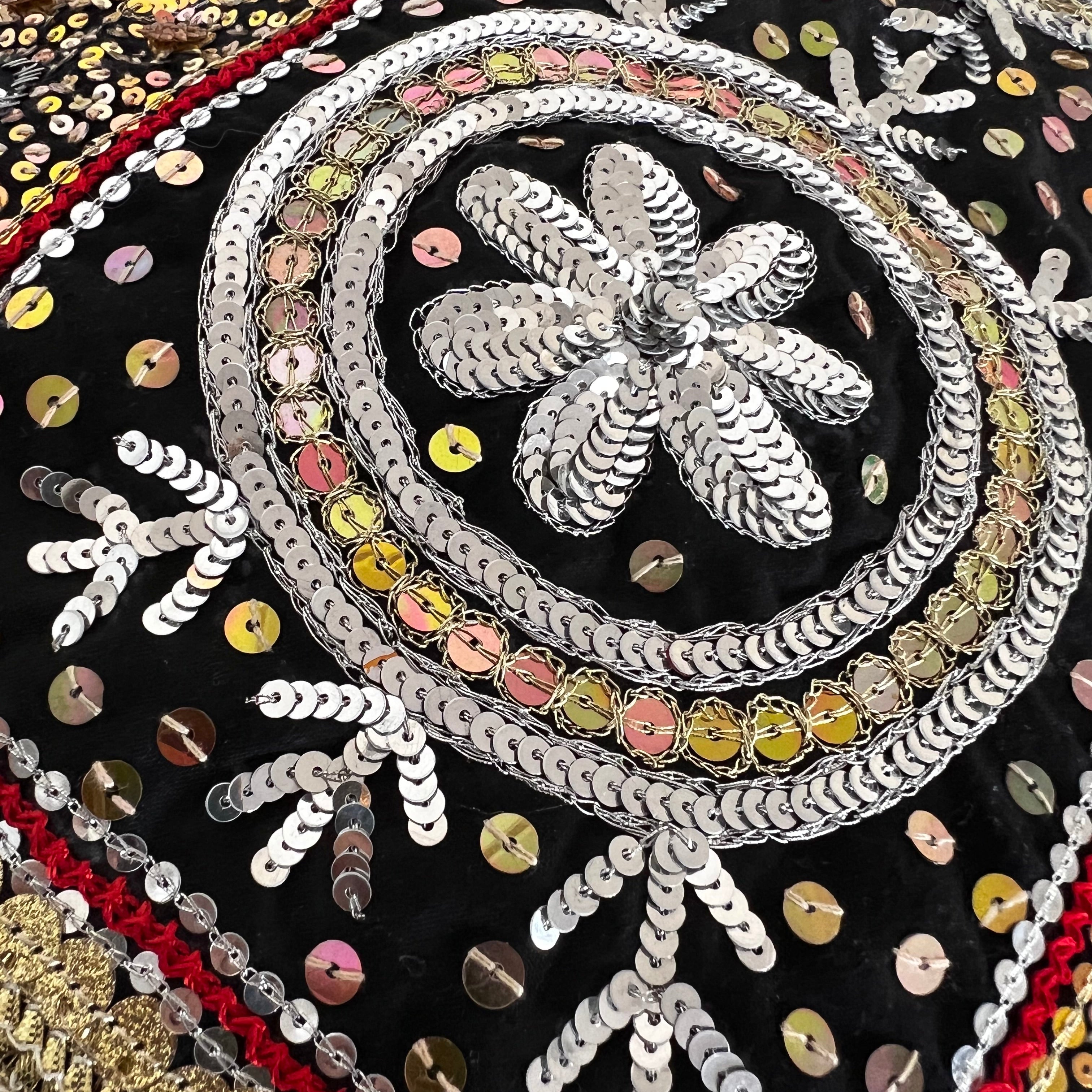 Beautiful Traditonal Hand Embrioderd Tila Sitara Cushion Cover - 1 pc