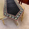 Black gold Luxe table Runner hand Embellished and embroidered