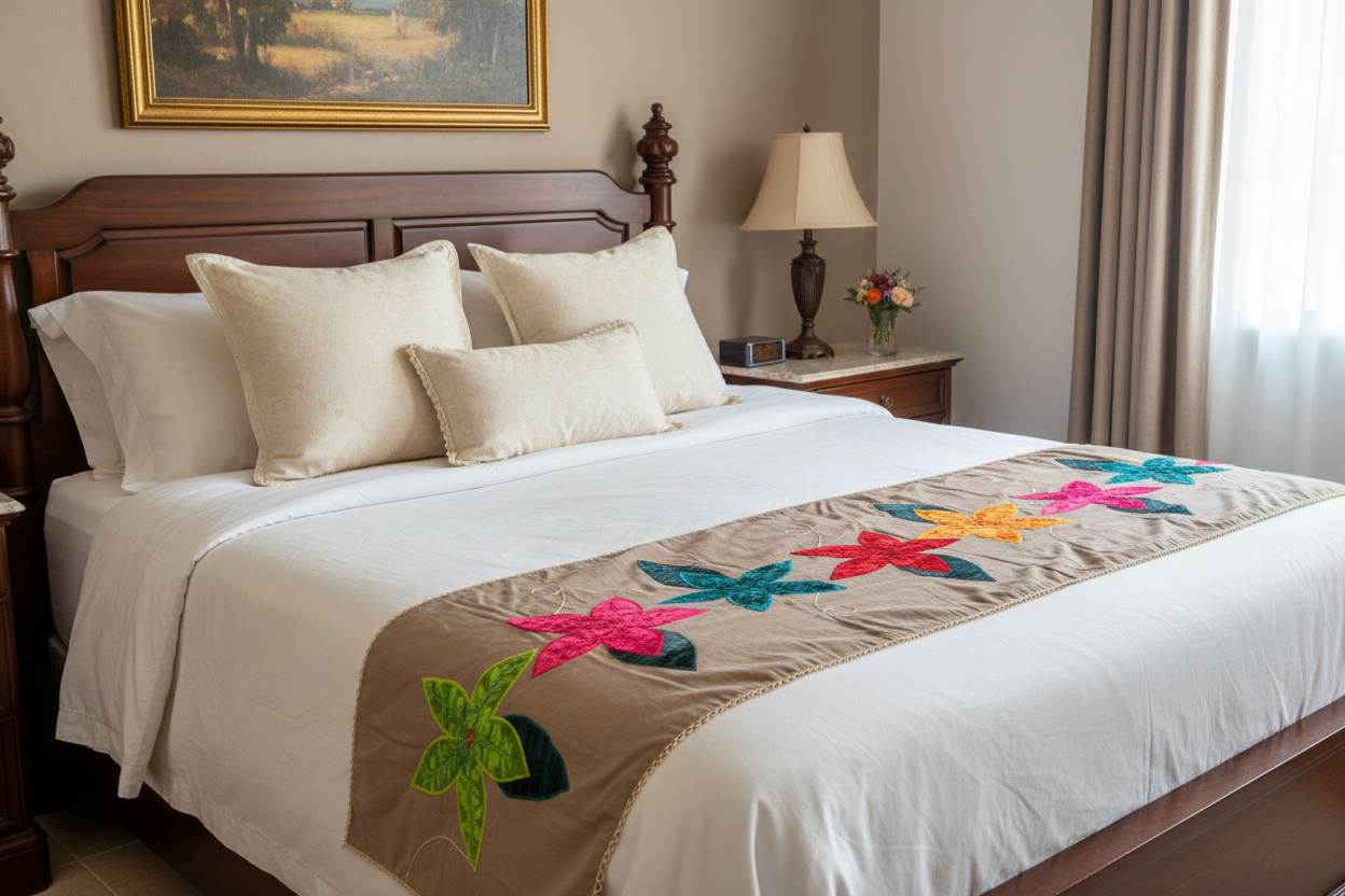 Handmade quilted patchwork table runner/bed runner