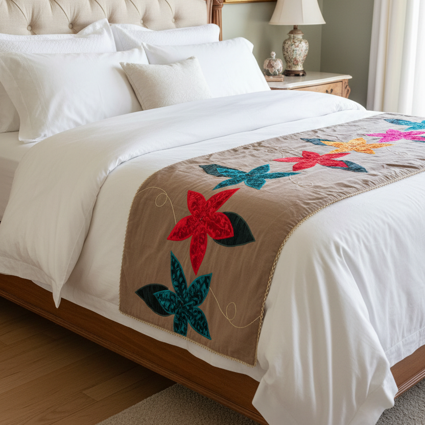 Handmade quilted patchwork table runner/bed runner