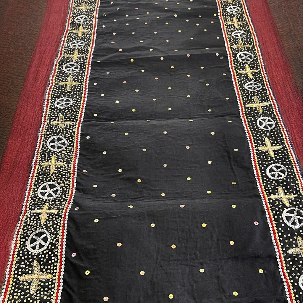 Black gold Luxe table Runner hand Embellished and embroidered
