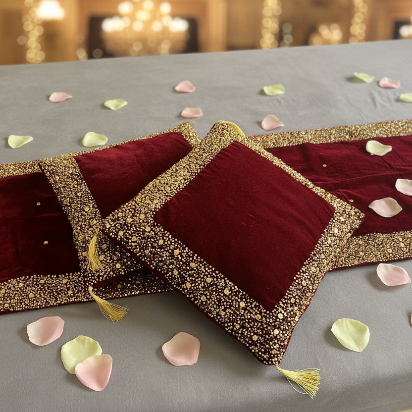 Maroon Valvet Cushion