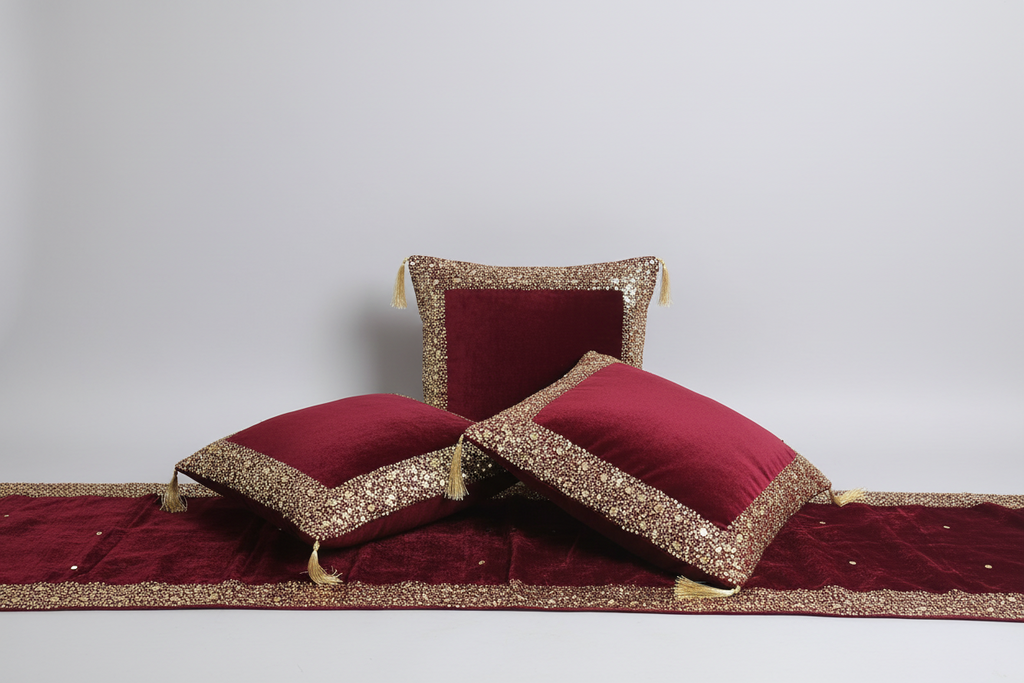 Maroon Valvet Cushion