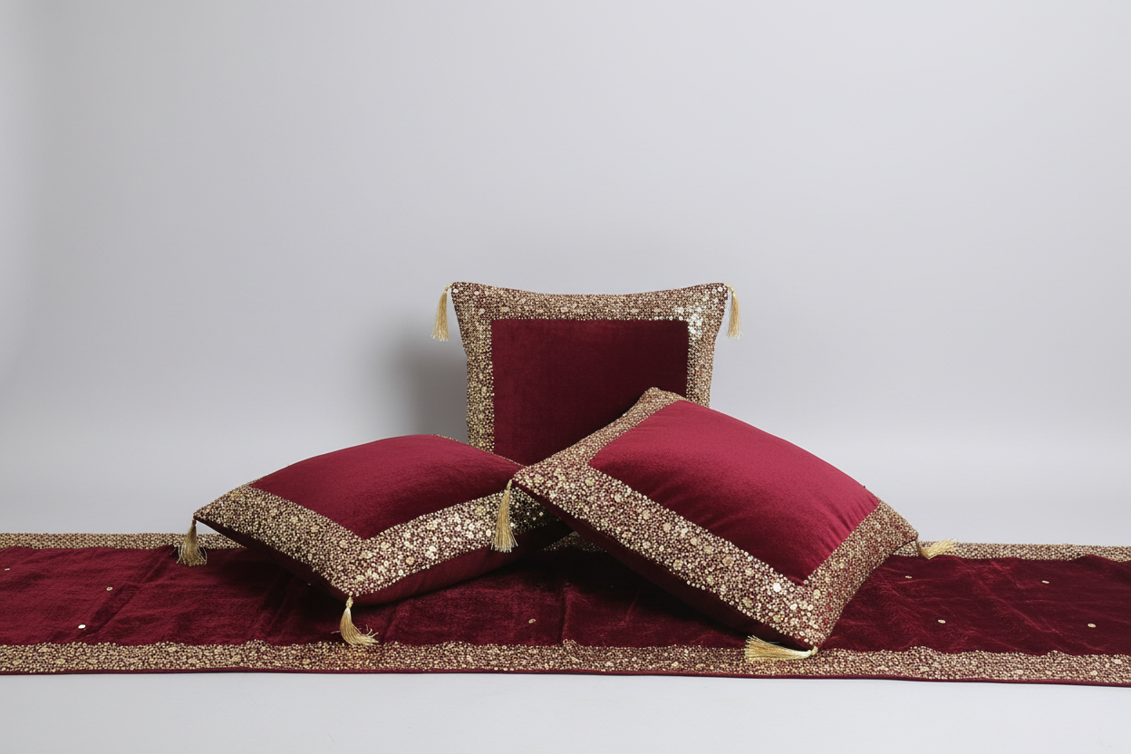 Maroon Valvet Cushion