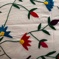 Beautiful Multicolored Hand embroidered bed Runner. 100% Cotton- 1 Pc