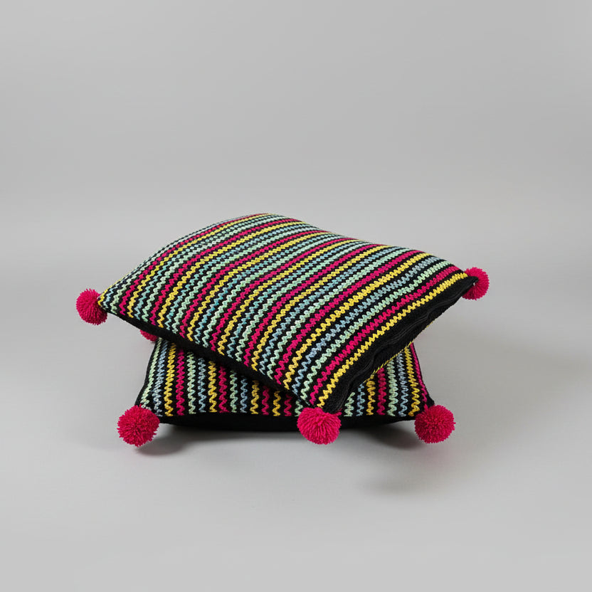 Vibrant, multi-colored woven Cushion - 1 Pcs