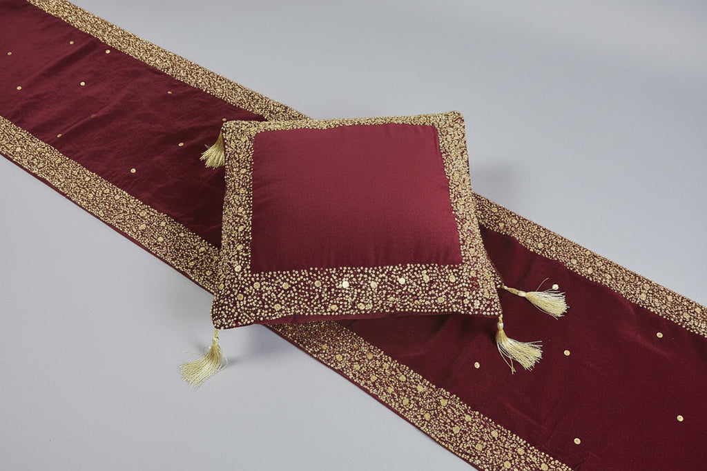 Maroon Valvet Cushion