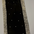 Dazzling Black velvet base runner with hand embroidered gold sequin and beads