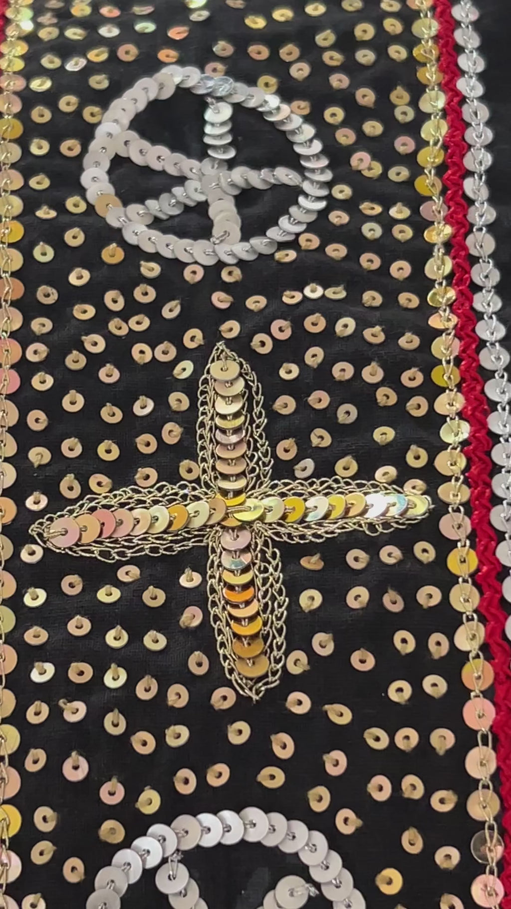 Black gold Luxe table Runner hand Embellished and embroidered